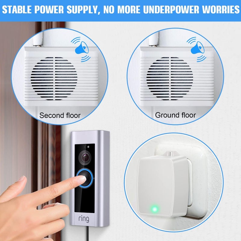 Feekoon 2 عبوات محول جرس باب 16.5 فولت 30VA متوافق مع Ring و Nest و Ecobee، محول جرس باب 16.5 فولت مع فيوز PTC، مدرج في UL - Image 5